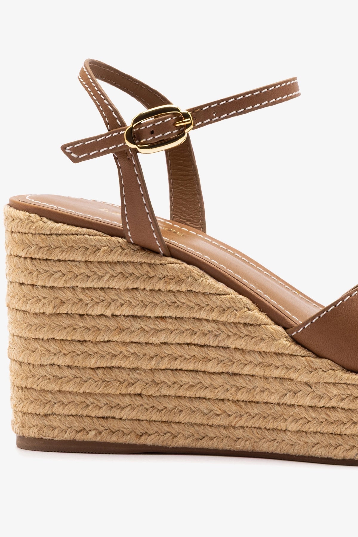 Larroude Bianca Espadrille Sandal Caramel Leather