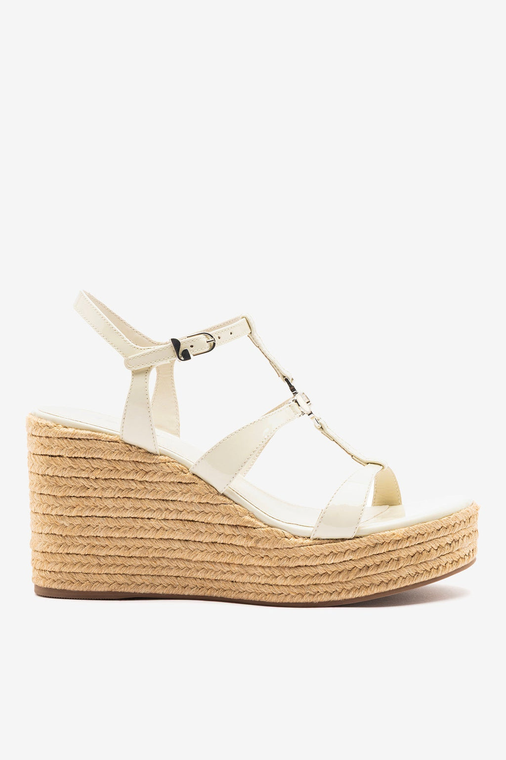 Larroude Hana Espadrille Sandal Ivory Leather