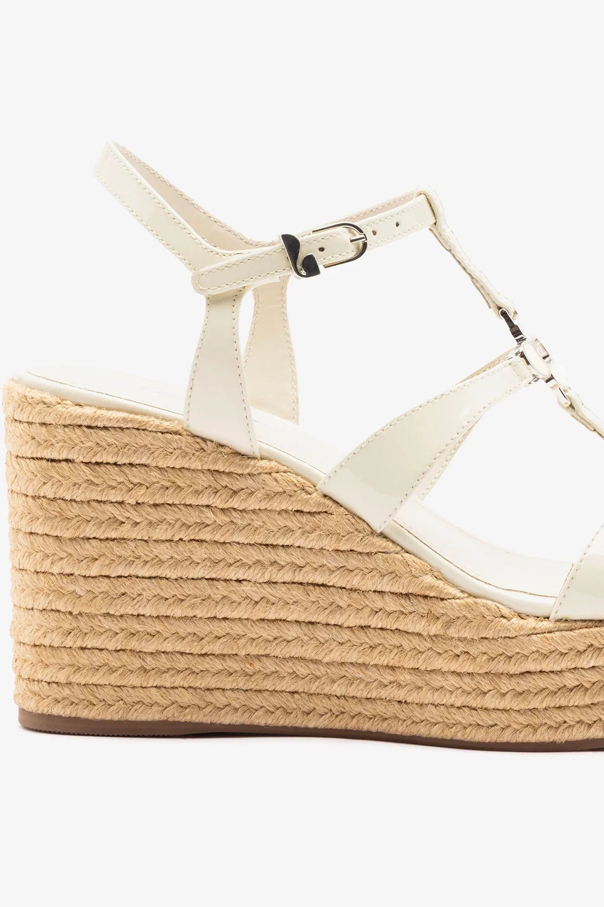 Larroude Hana Espadrille Sandal Ivory Leather