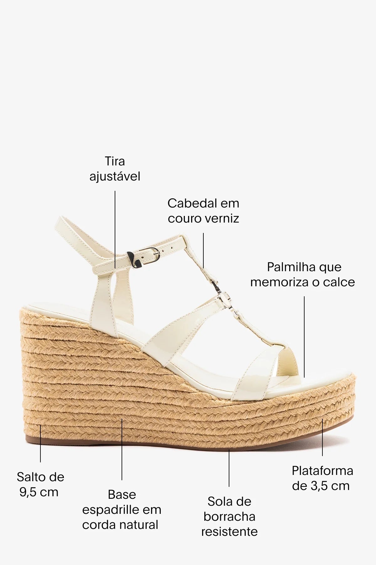 Larroude Hana Espadrille Sandal Ivory Leather