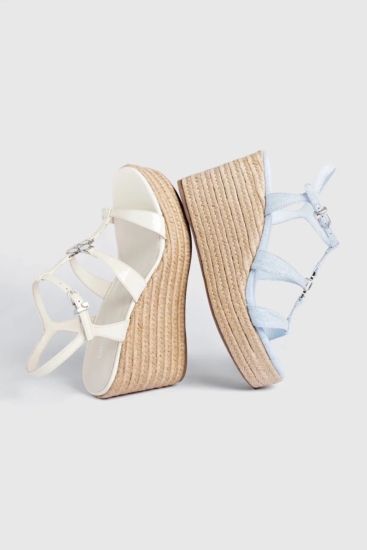 Larroude Hana Espadrille Sandal Ivory Leather