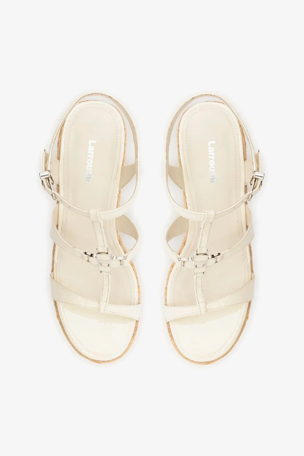 Larroude Hana Espadrille Sandal Ivory Leather