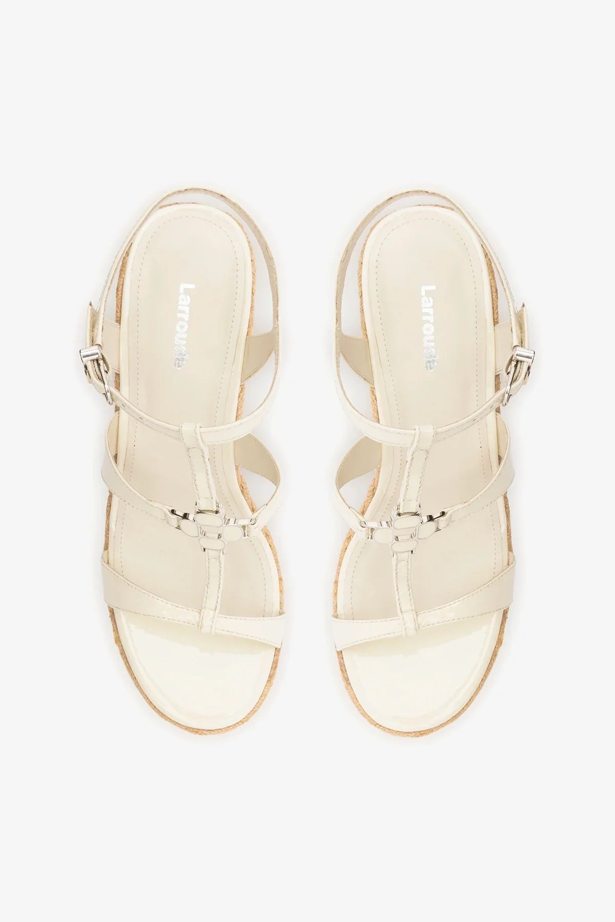 Larroude Hana Espadrille Sandal Ivory Leather