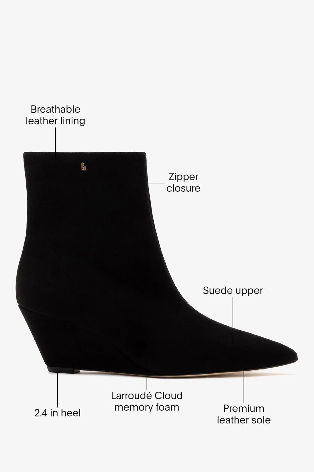 Larroude Loulou Boot Black Suede
