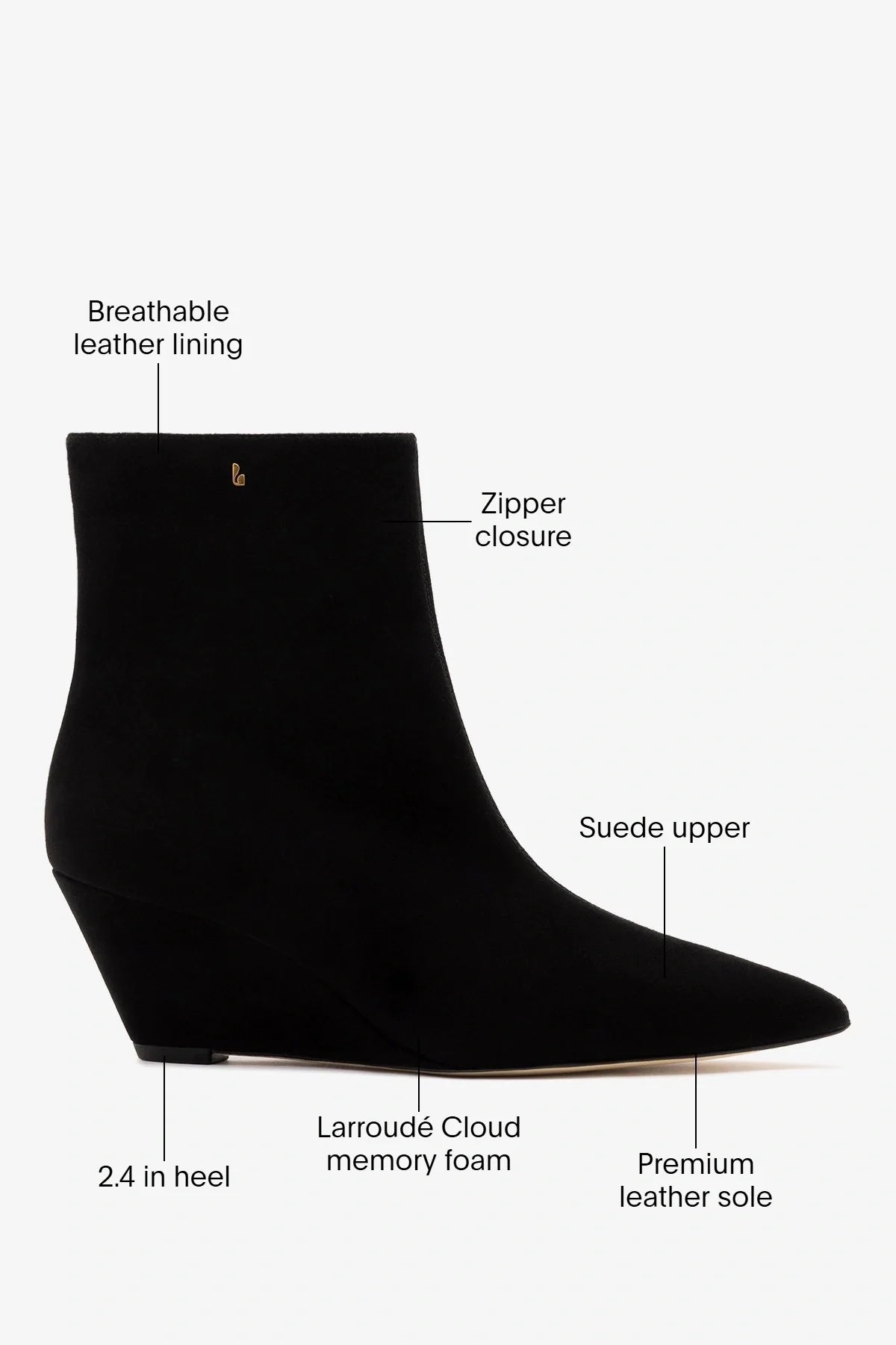 Larroude Loulou Boot Black Suede