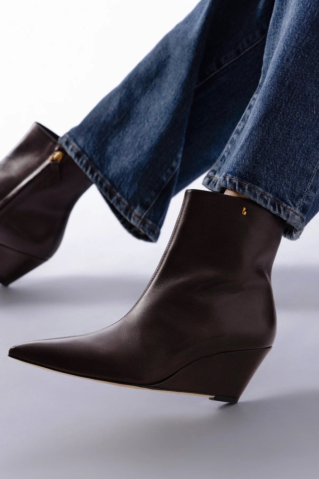 Larroude Loulou Boot Brown Leather
