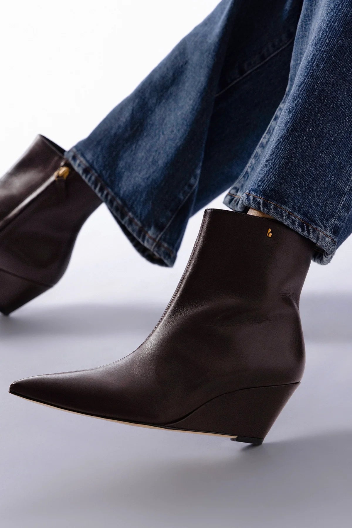 Larroude Loulou Boot Brown Leather