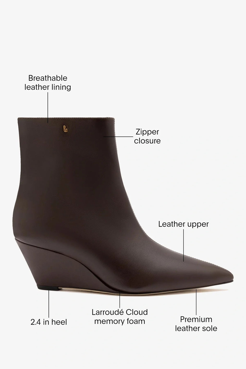 Larroude Loulou Boot Brown Leather