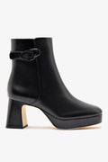 Larroude Dolly Verona Low Boot In Black Leather
