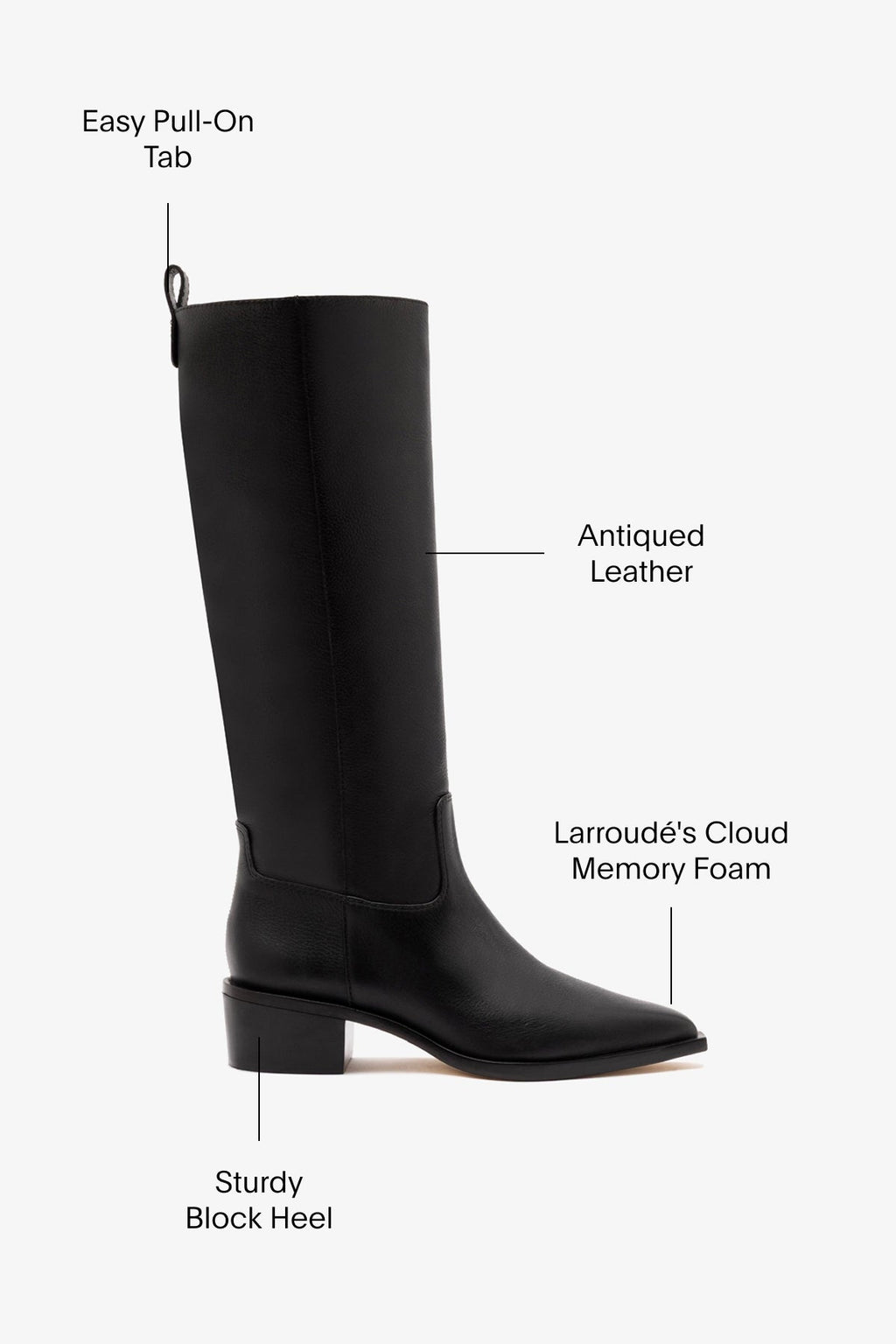 Larroude Florencia Boot In Black Leather