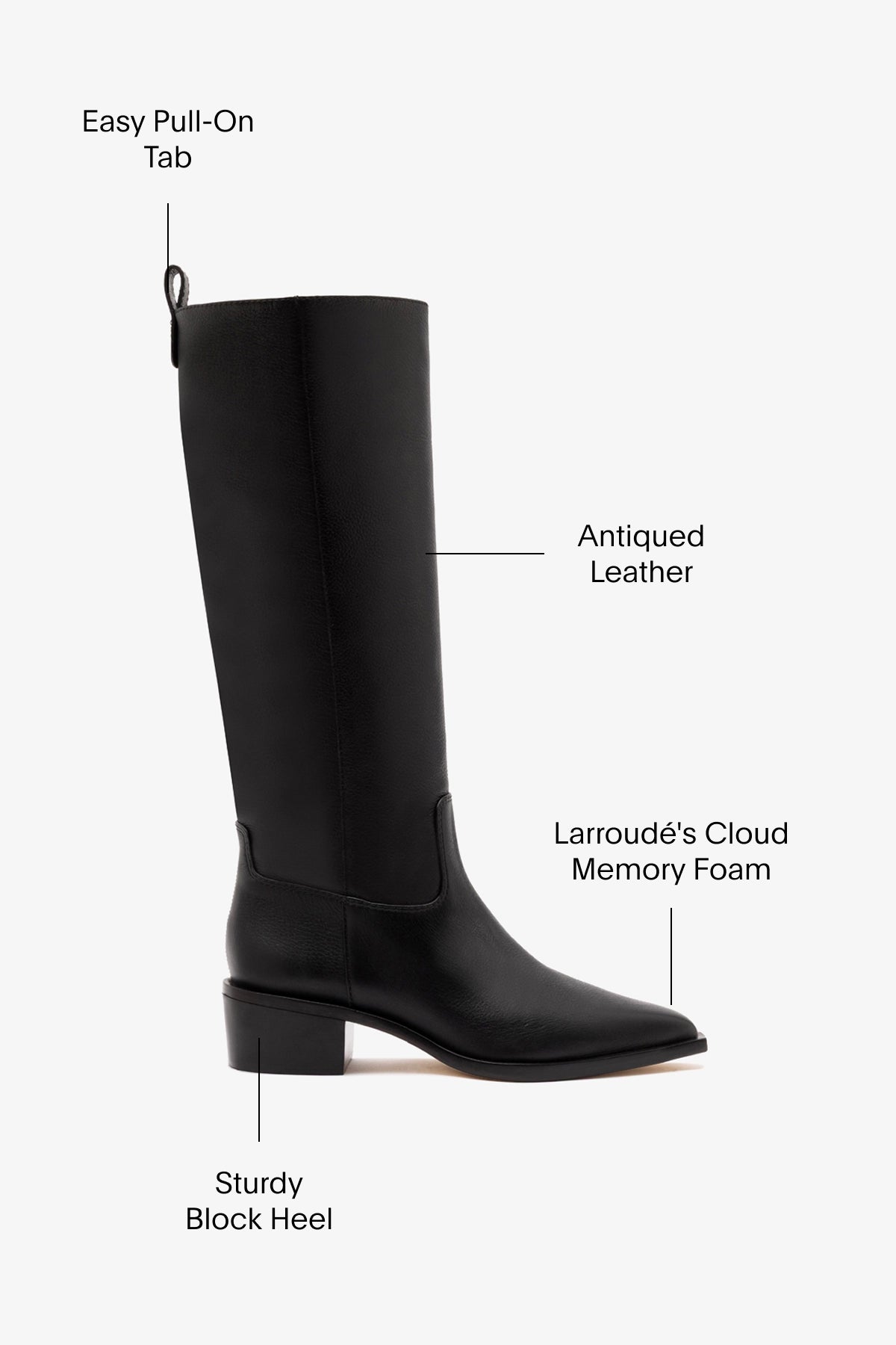 Larroude Florencia Boot In Black Leather