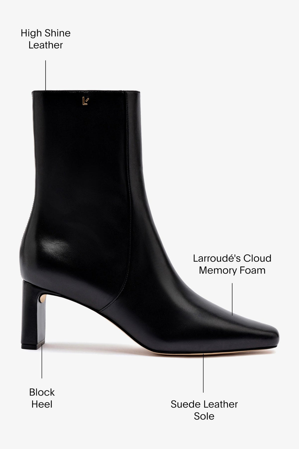 Larroude Alexis Bootie In Black Leather