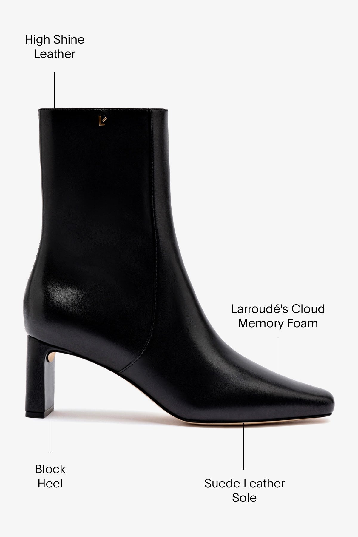 Larroude Alexis Bootie In Black Leather