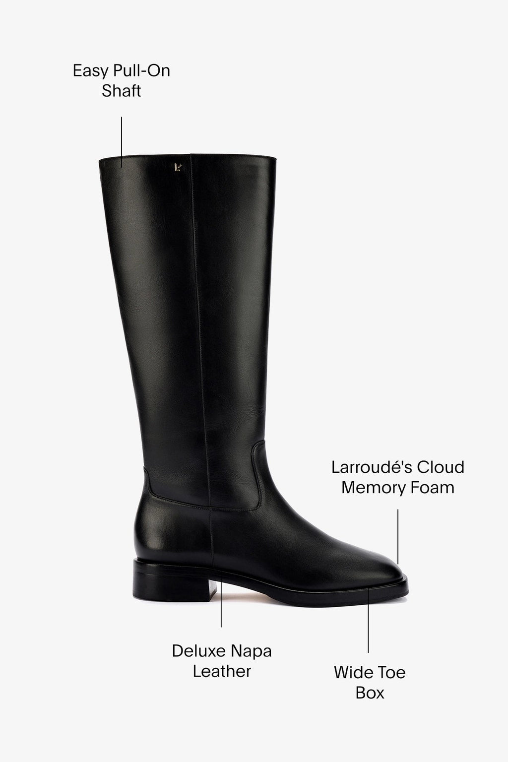 Larroude Anne Boot In Black Leather