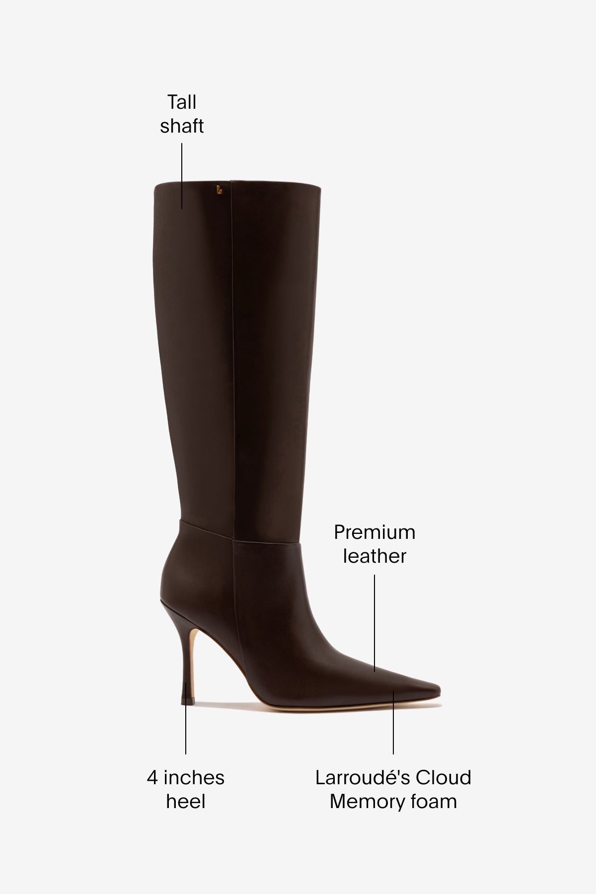 Larroude Carine Boot In Brown Leather