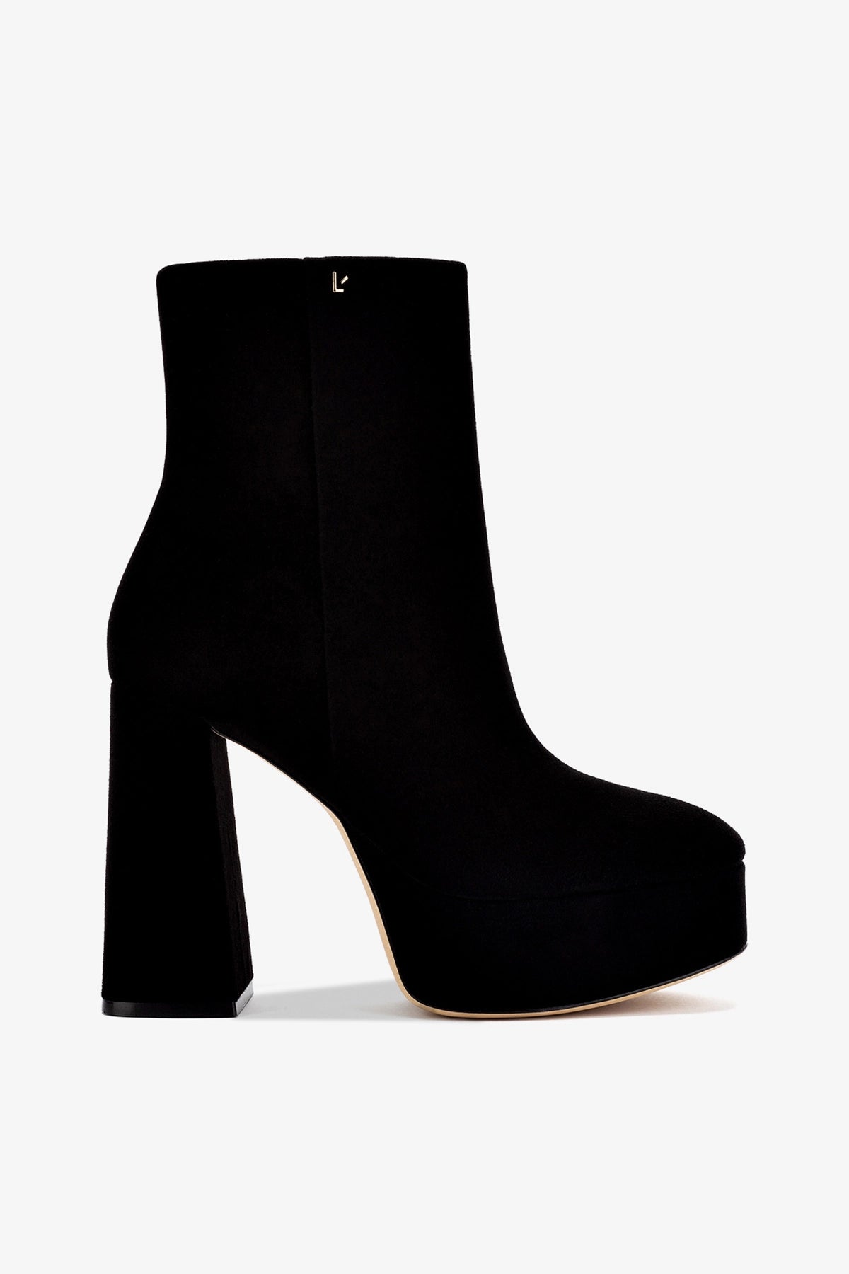 Larroude Dolly Boot In Black Suede