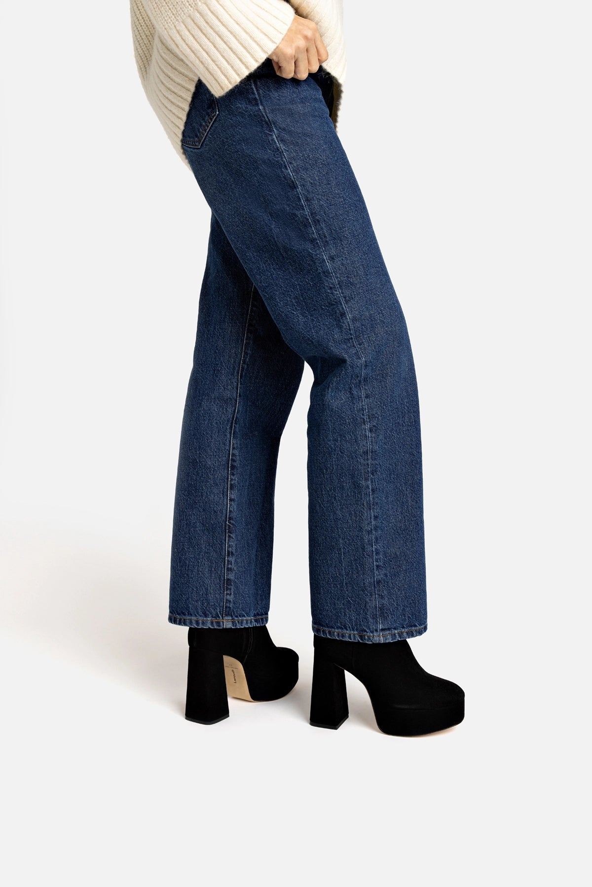 Larroude Dolly Boot In Black Suede
