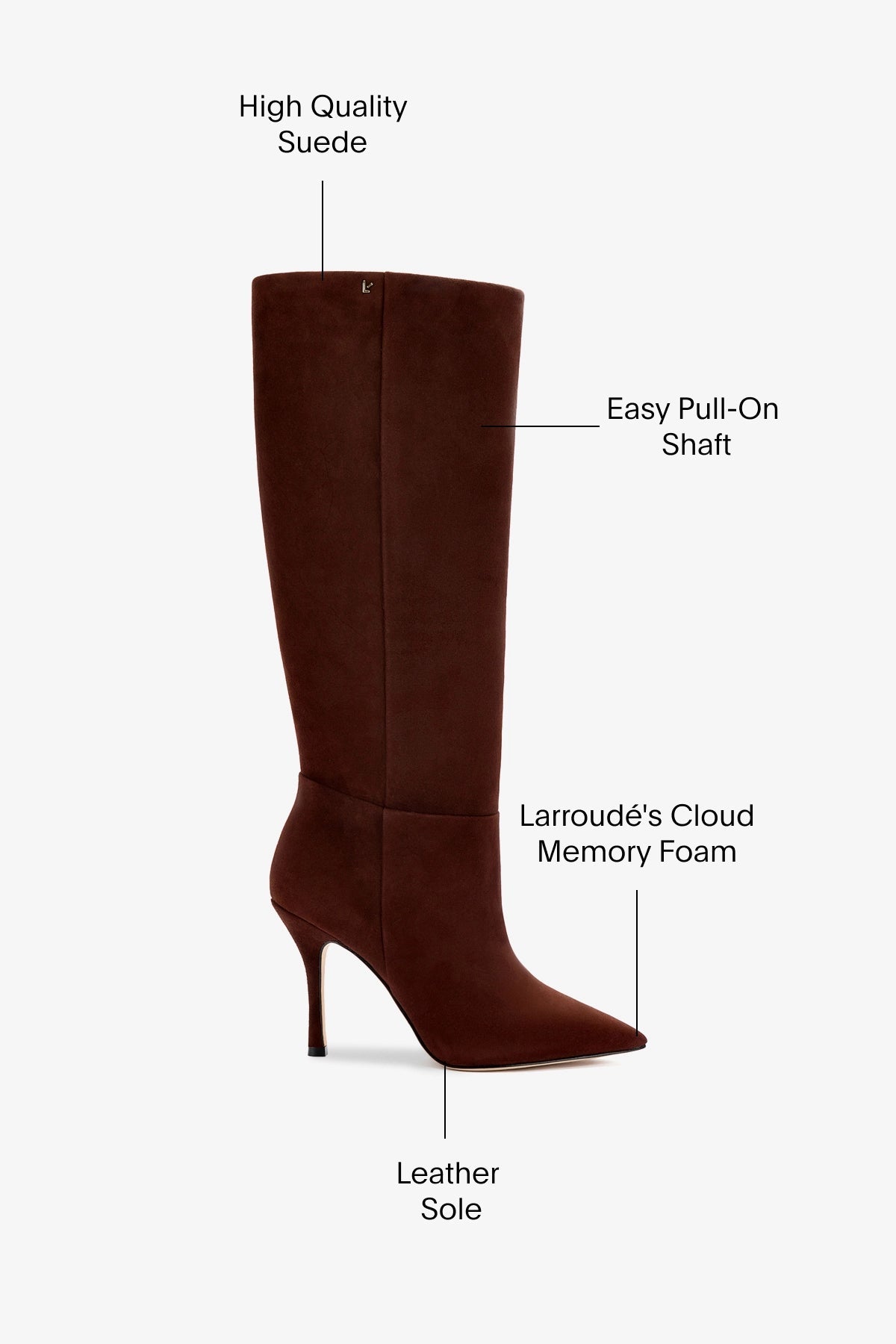Larroude Kate Boot In Brown Suede