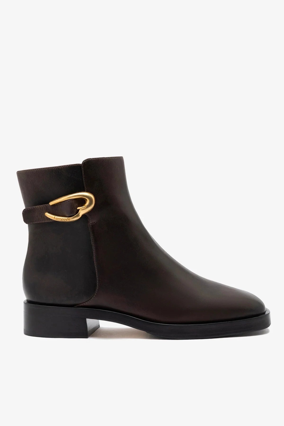 Larroude Anne Verona Low Boot Brown Leather