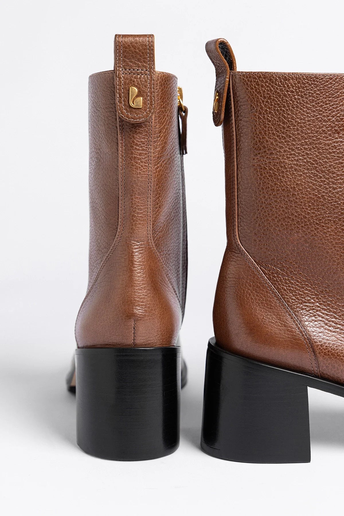 Larroude Mini Ricky Boot Burnt Umber Leather