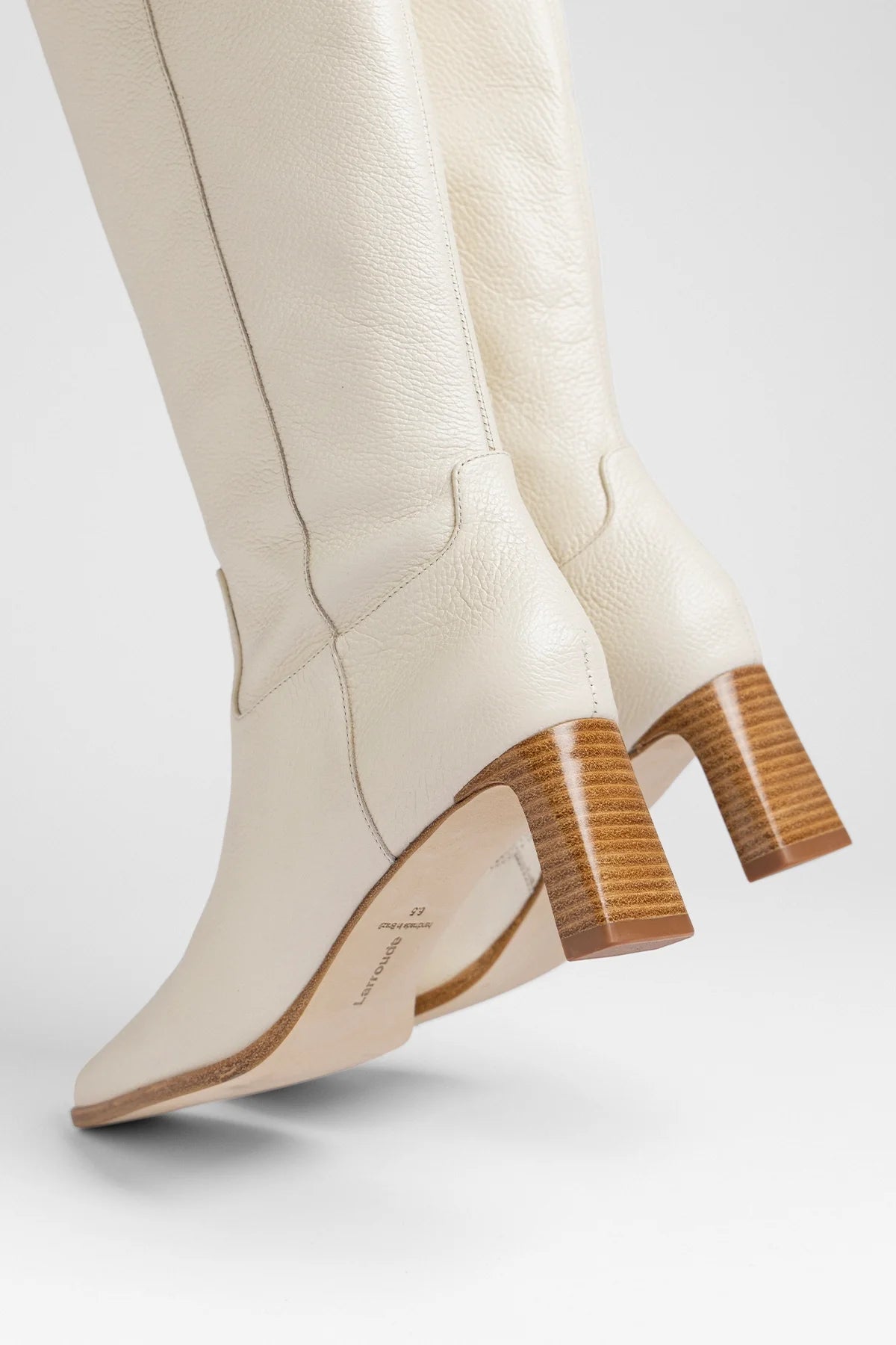 Larroude Alexis Boot Ivory Leather