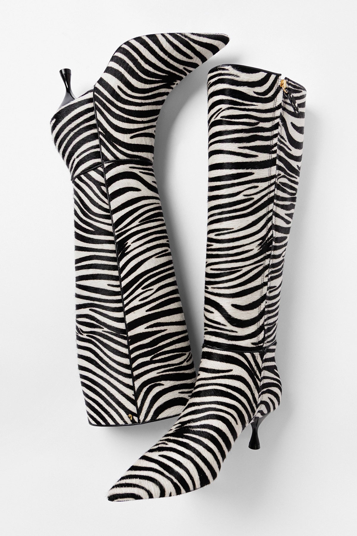 Larroude Georgia Boot Zebra Hair Leather