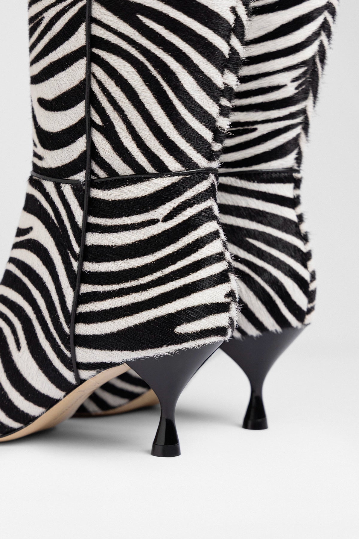 Larroude Georgia Boot Zebra Hair Leather