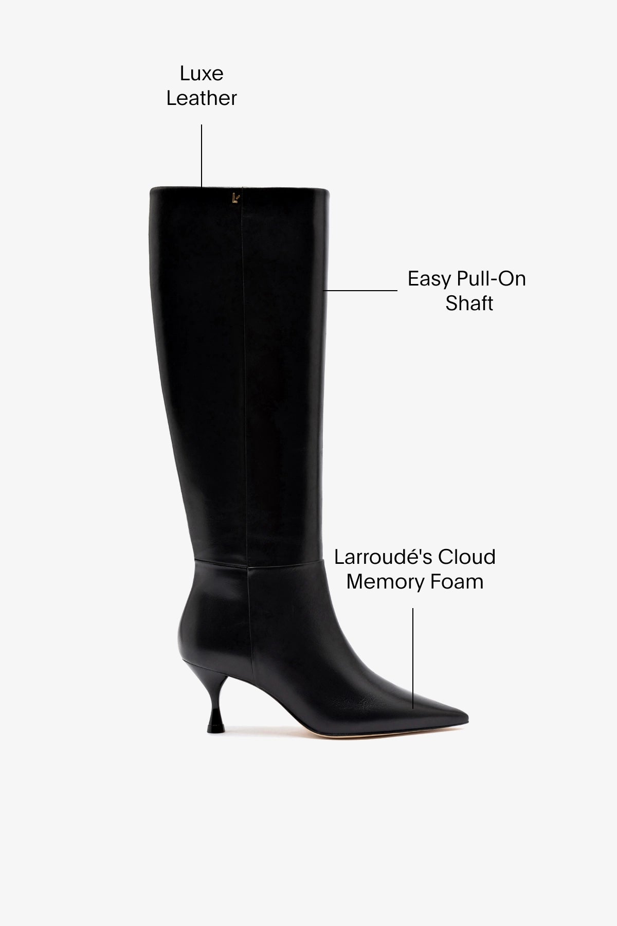 Larroude Georgia Boot In Black Leather