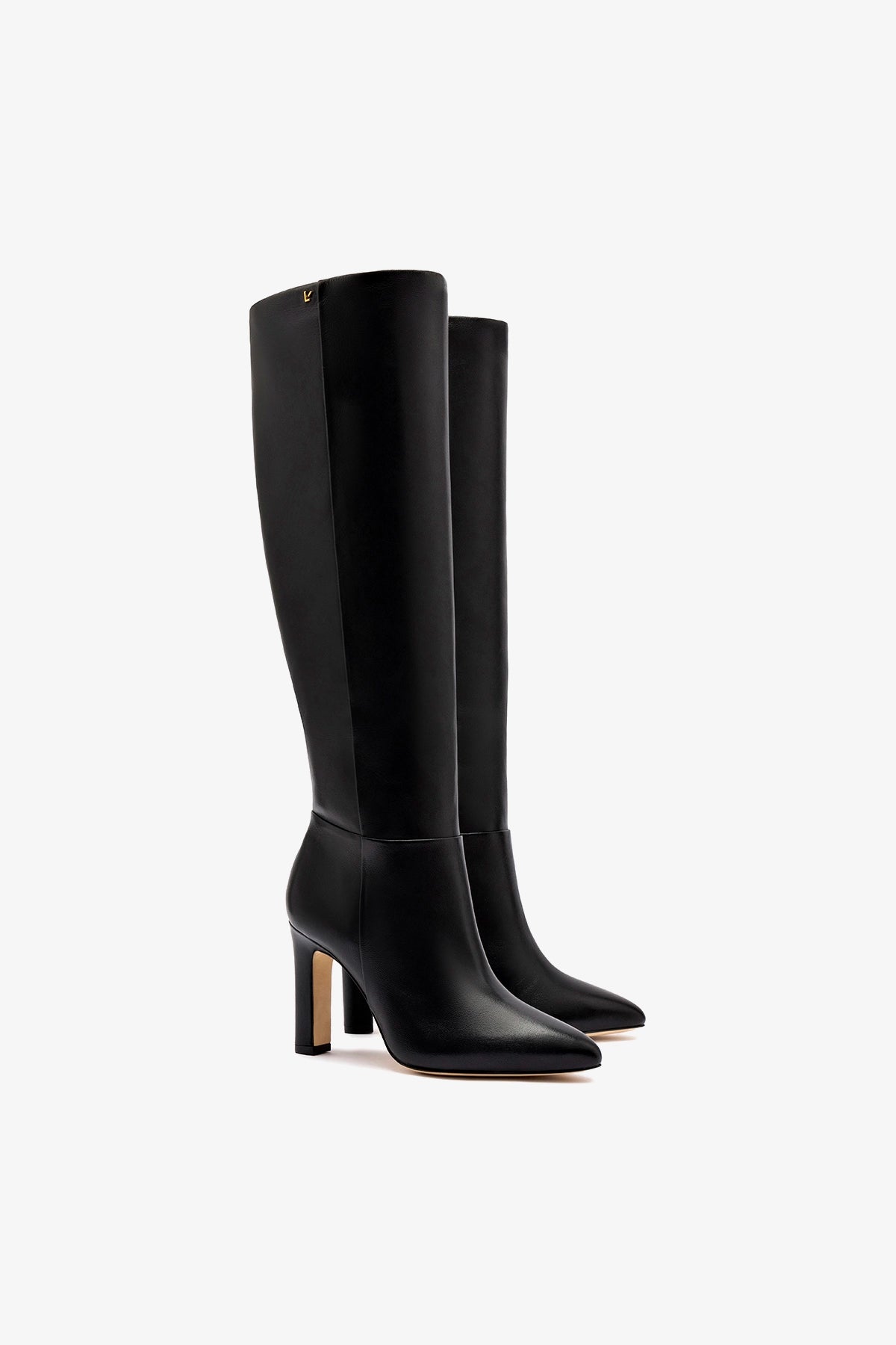 Larroude Cindy Hi Boot In Black Leather