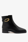 Larroude Anne Verona Low Boot Black Leather