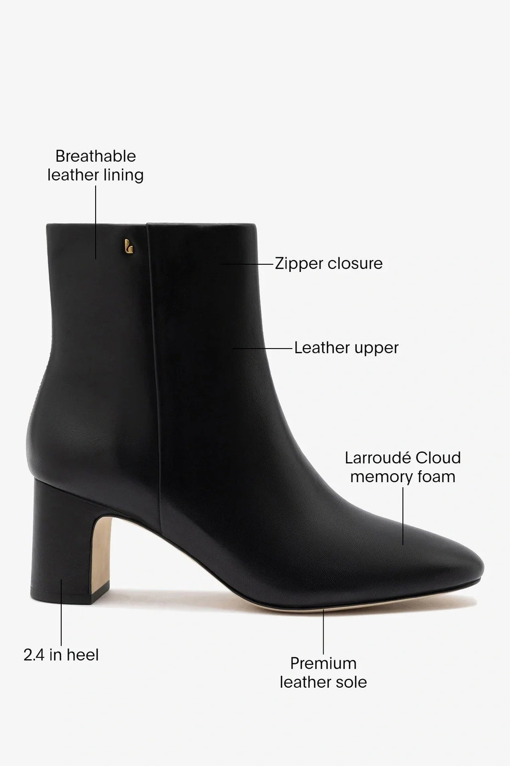 Larroude Gloria Boot Black Leather