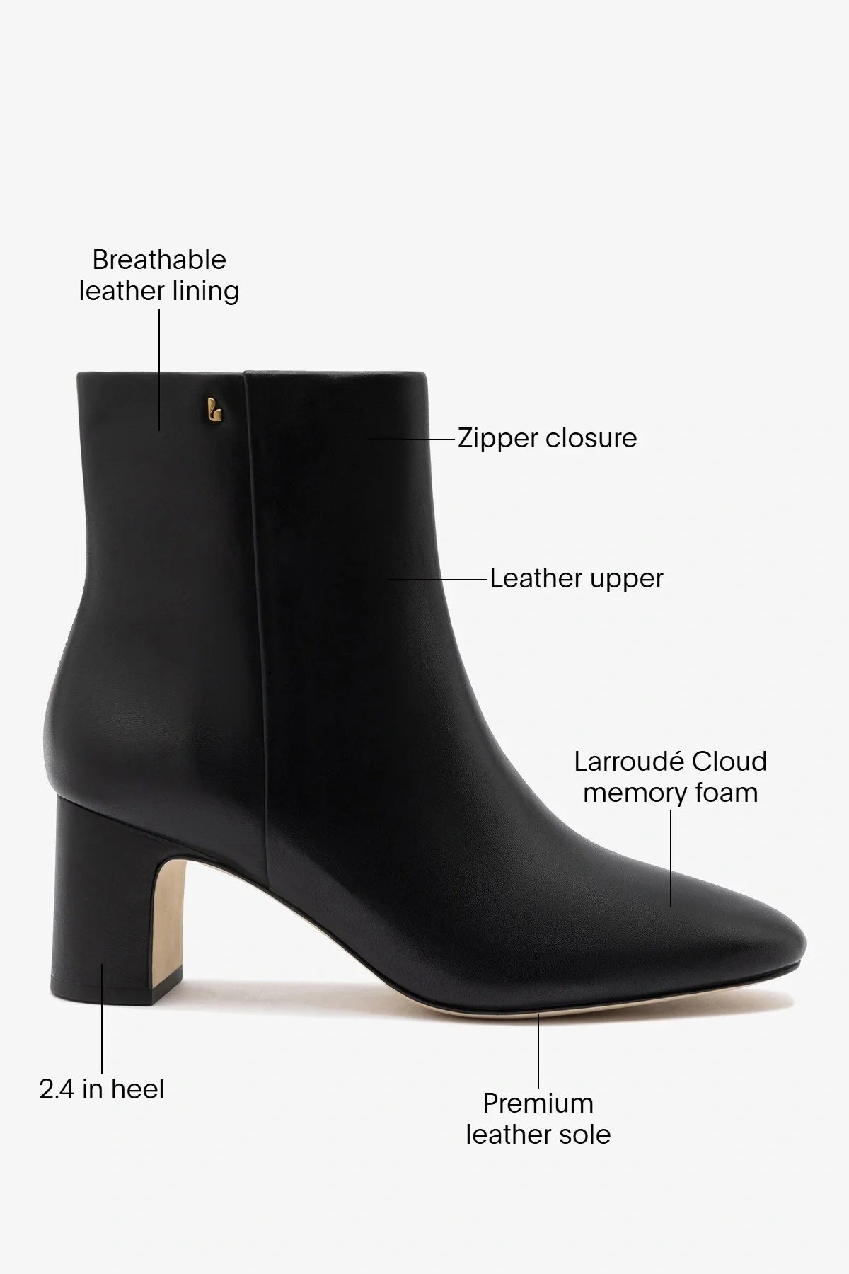 Larroude Gloria Boot Black Leather