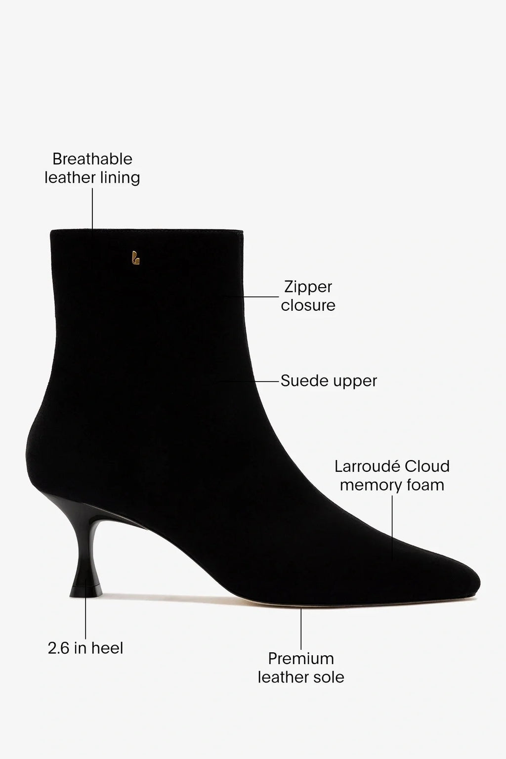 Larroude Ines Boot Black Suede