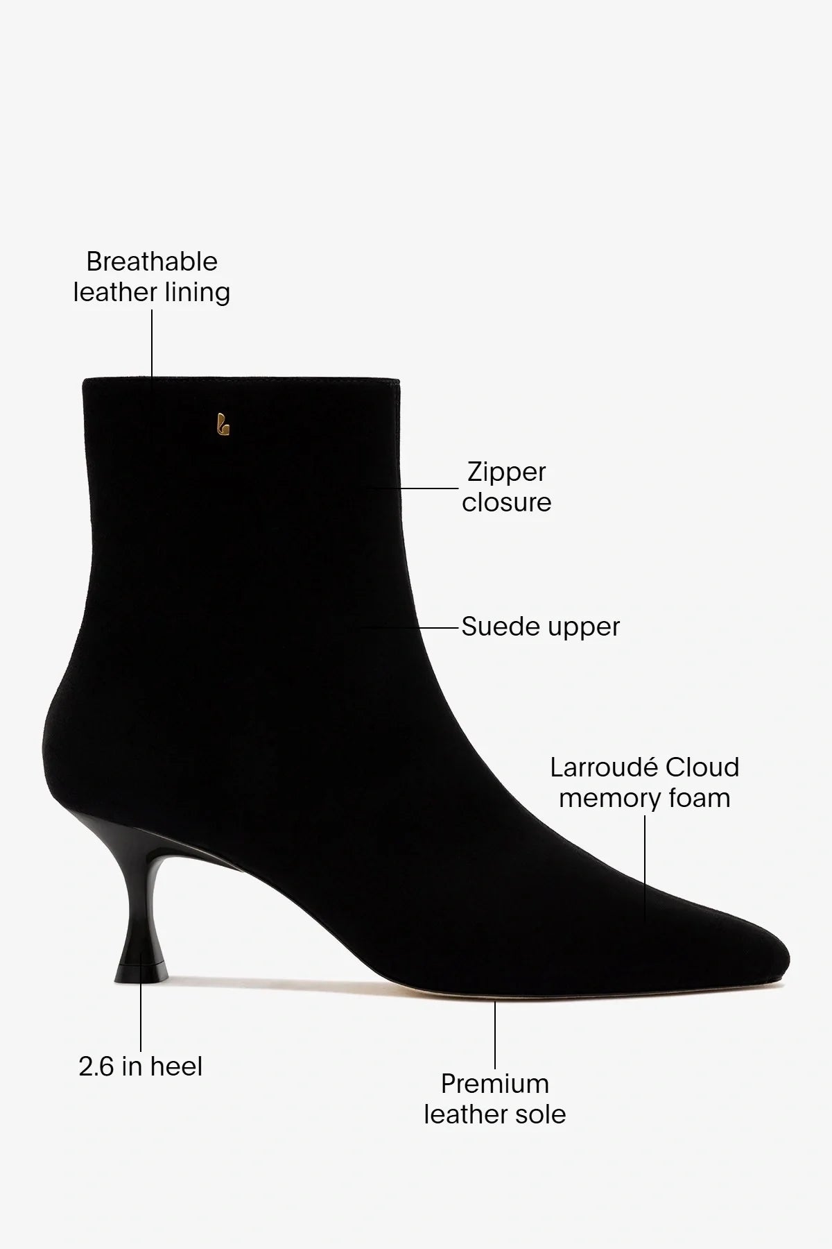 Larroude Ines Boot Black Suede