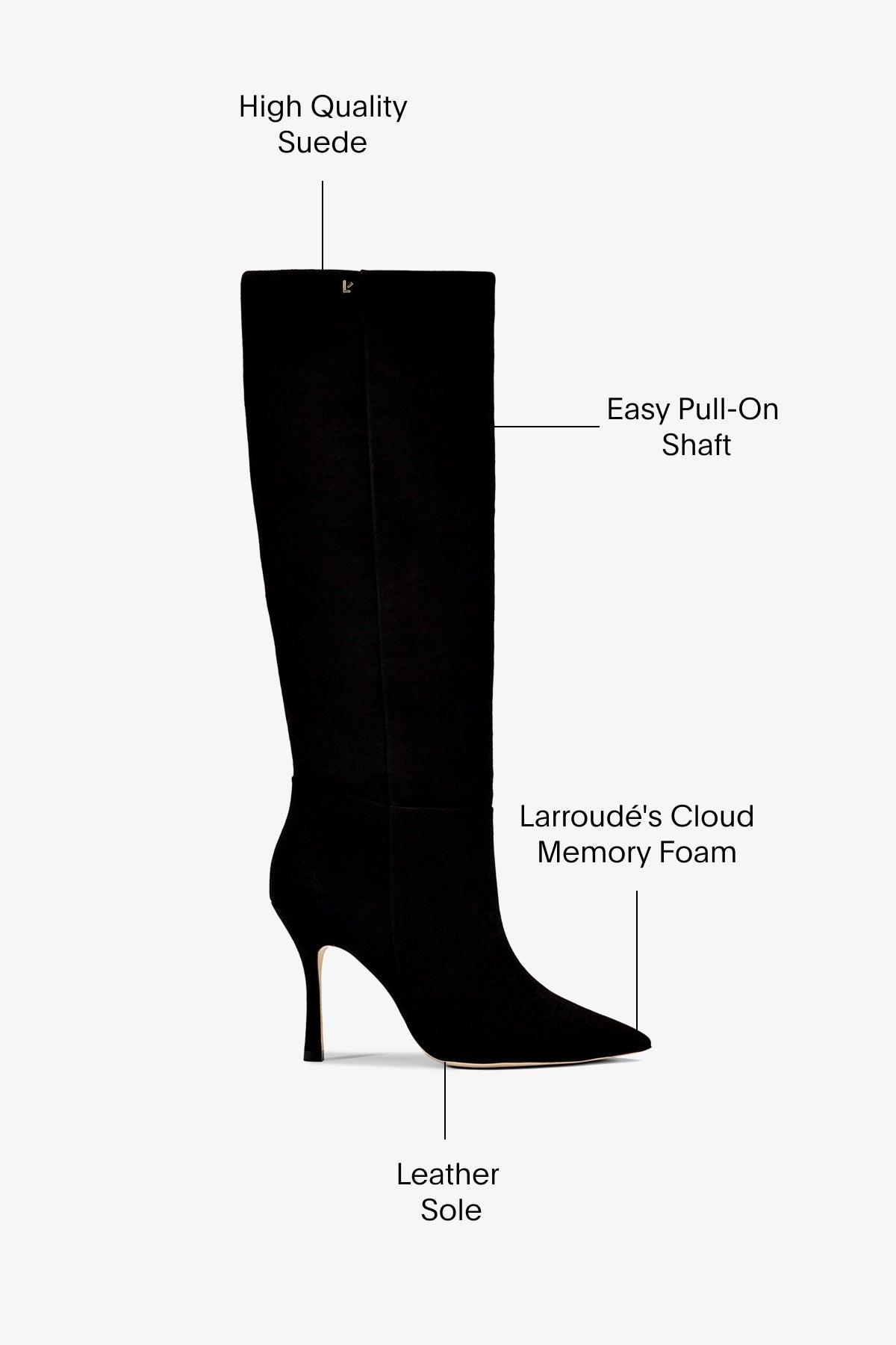 Larroude Kate Boot In Black Suede