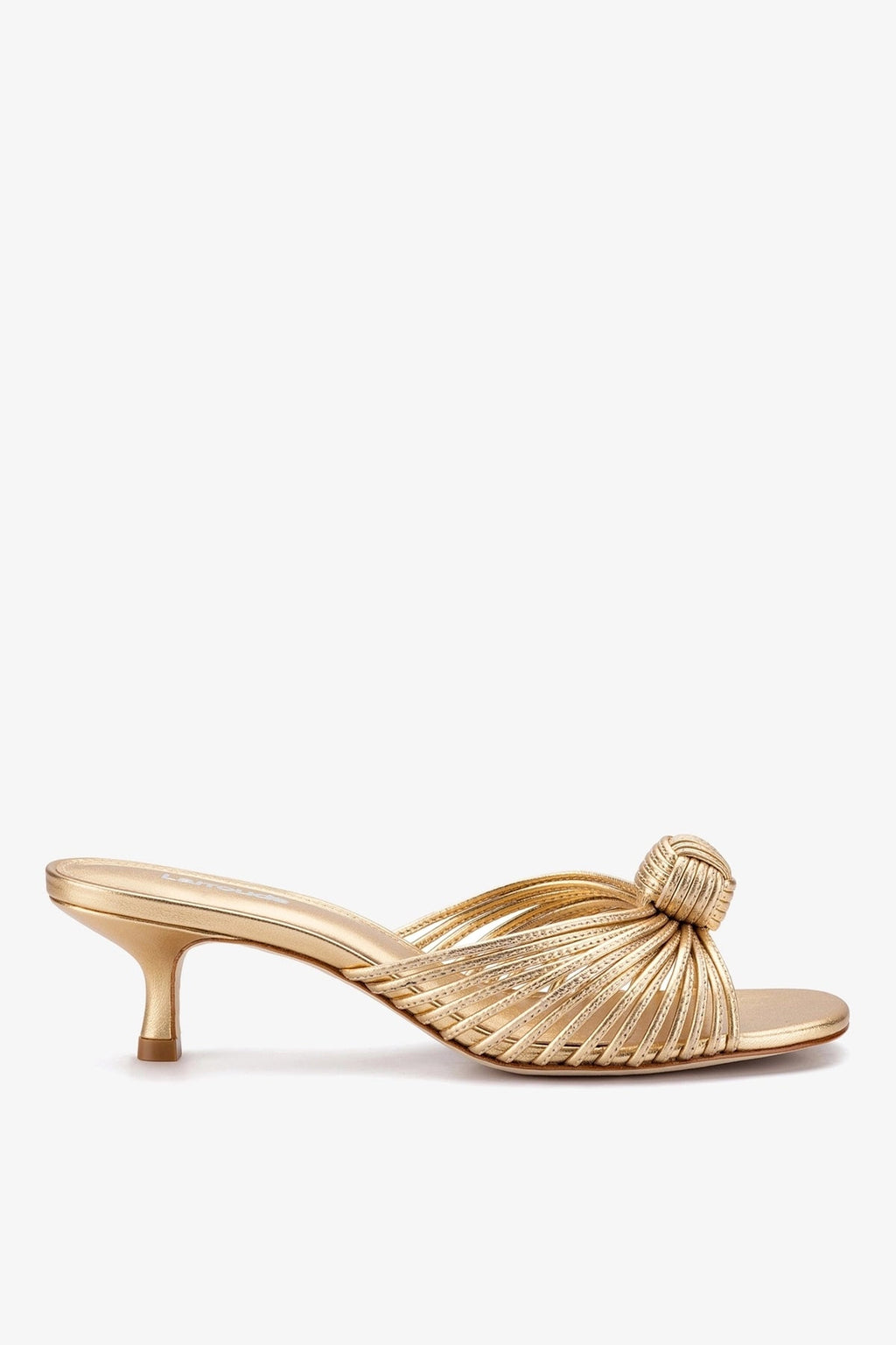 Larroude Valerie Mule In Gold Metallic Leather
