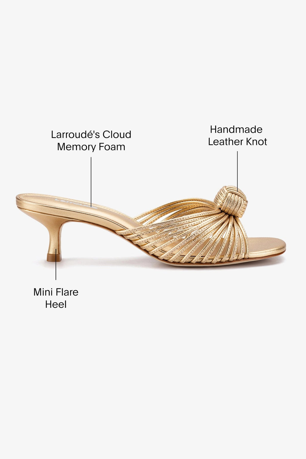 Larroude Valerie Mule In Gold Metallic Leather