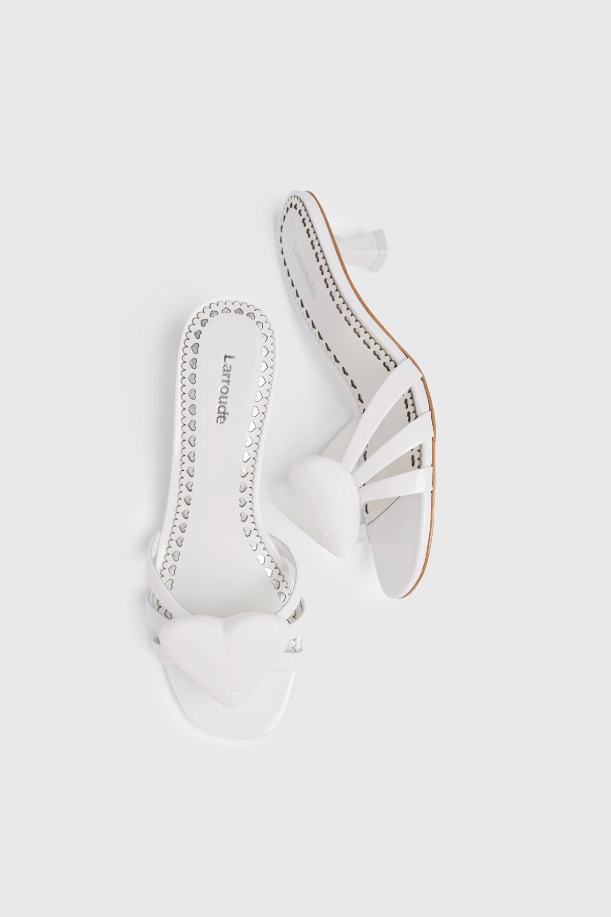 Larroude Amore Mule White Patent Leather