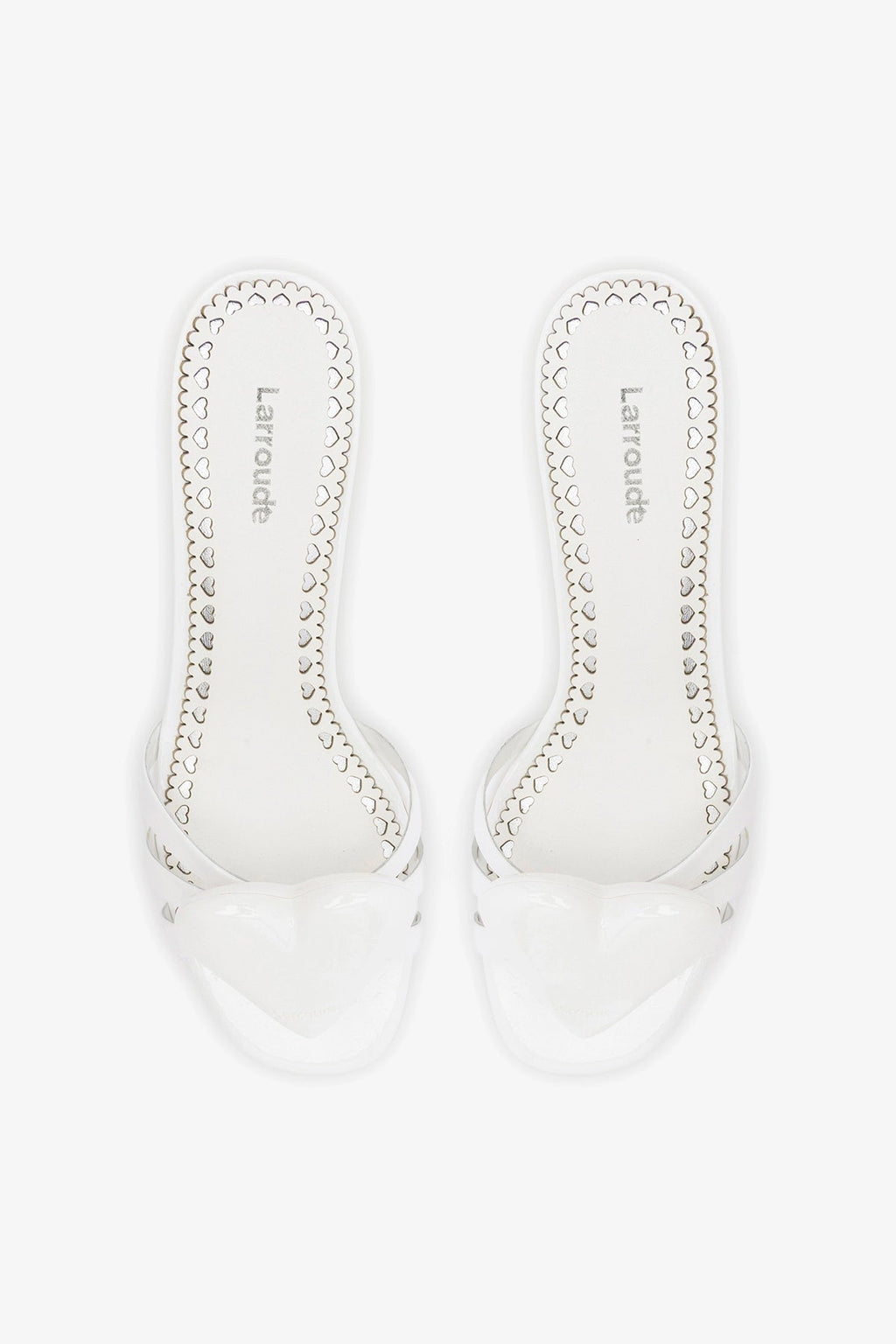 Larroude Amore Mule White Patent Leather