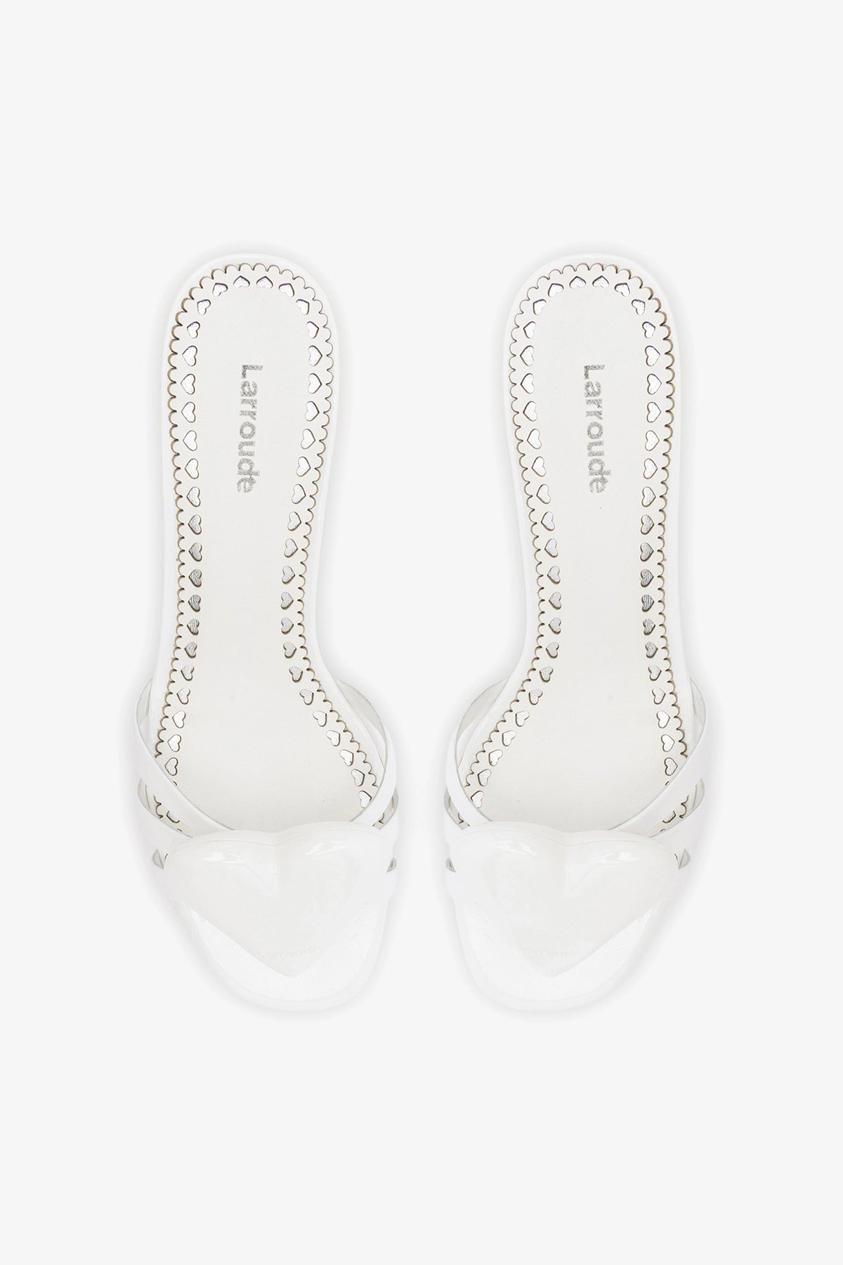 Larroude Amore Mule White Patent Leather