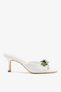 Larroude Juliette Mule White Leather