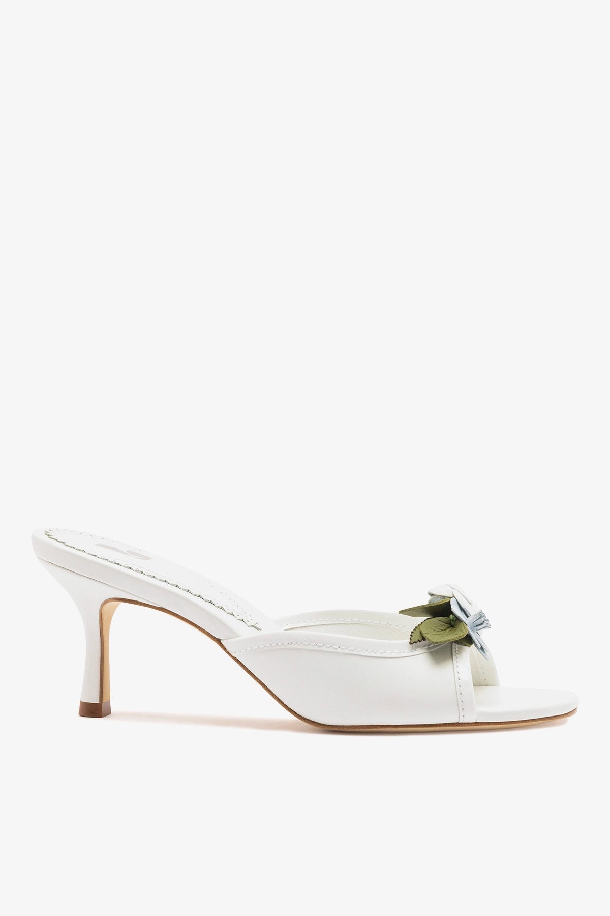 Larroude Juliette Mule White Leather