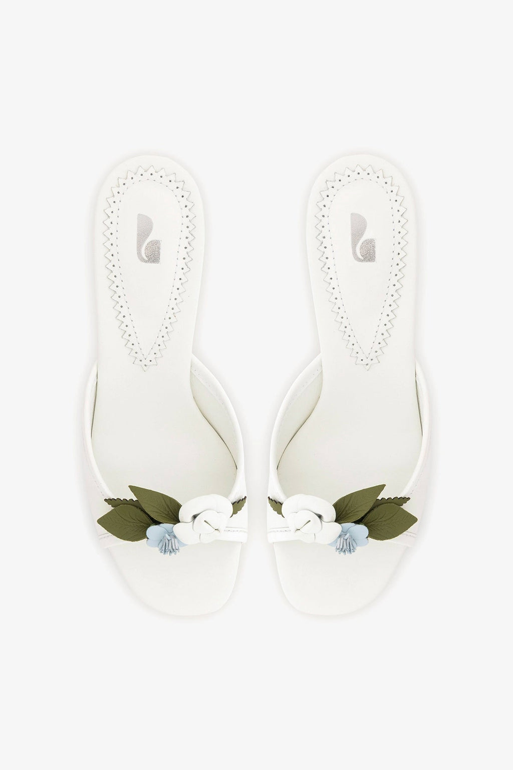 Larroude Juliette Mule White Leather