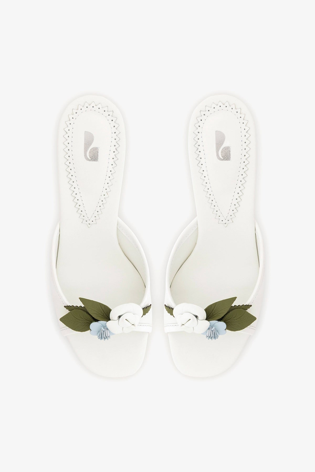 Larroude Juliette Mule White Leather