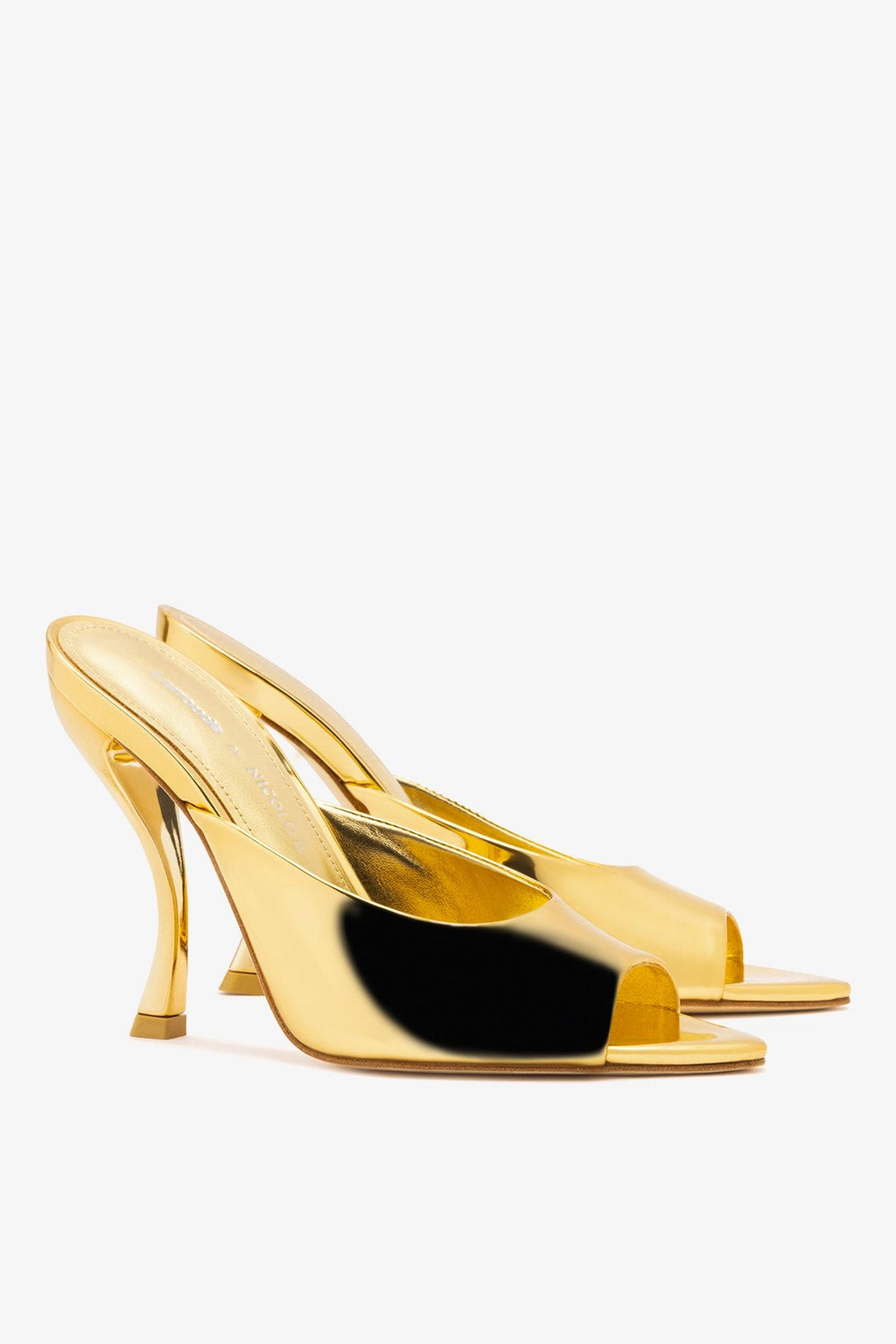 Larroude Larroudé x Nicolò B.: Malibu Mule Gold Specchio