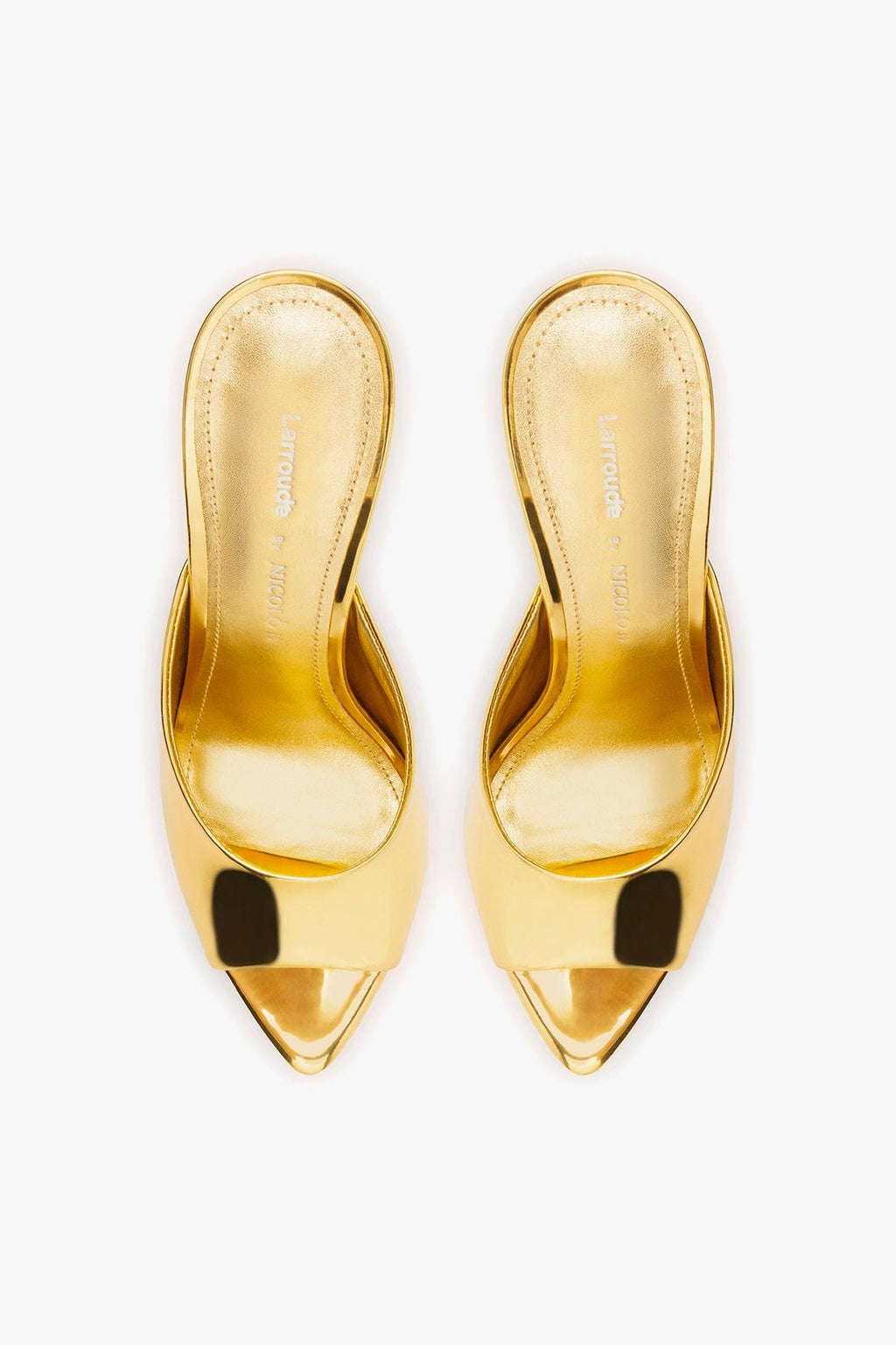 Larroude Larroudé x Nicolò B.: Malibu Mule Gold Specchio