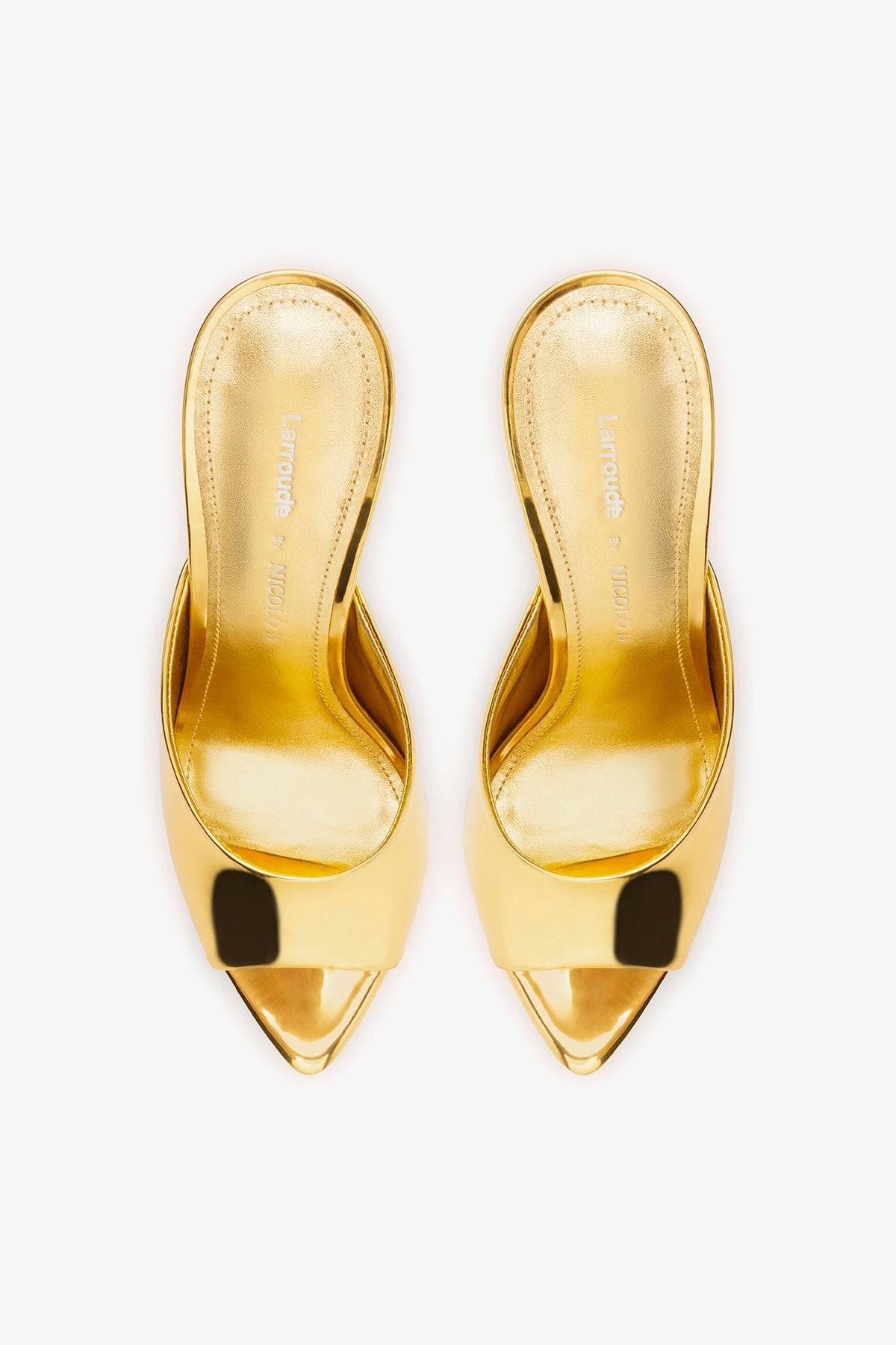 Larroude Larroudé x Nicolò B.: Malibu Mule Gold Specchio
