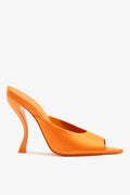 Larroude Larroudé x Nicolò B.: Malibu Mule Tangerine Satin