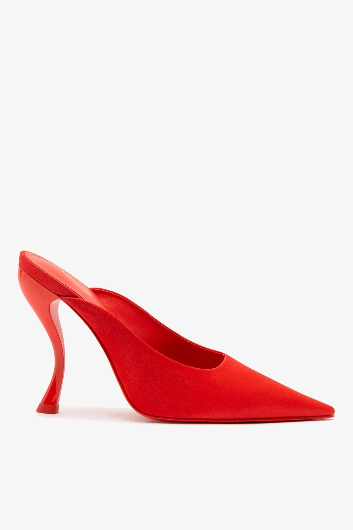 Larroude Larroudé by Nicolò B. Inna Mule In Scarlet Satin
