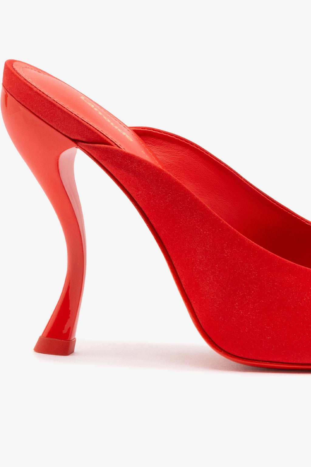 Larroude Larroudé by Nicolò B. Inna Mule In Scarlet Satin